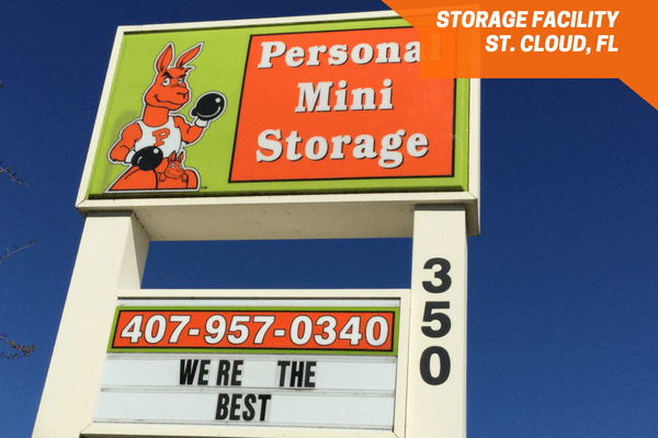 Personal Mini Storage St Cloud road sign