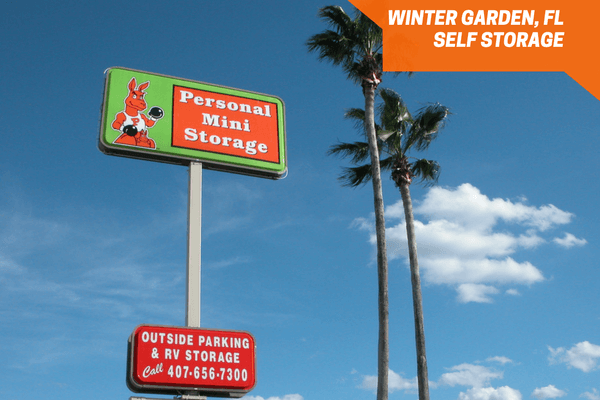 Entrance sign of Personal Mini Storage of Winter Garden, FL