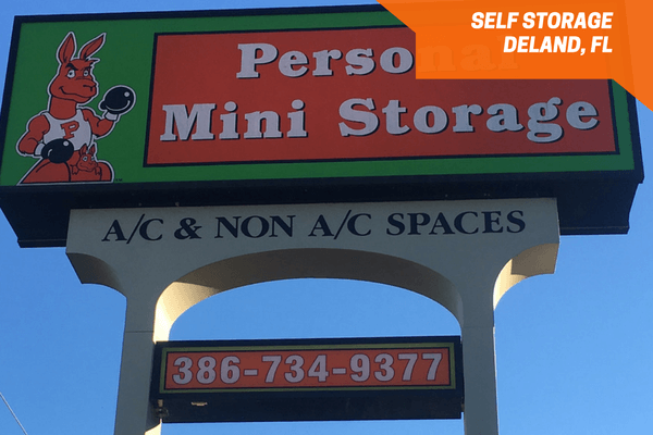 Front sign of Personal Mini Storage Spring Garden Ave - Deland, FL
