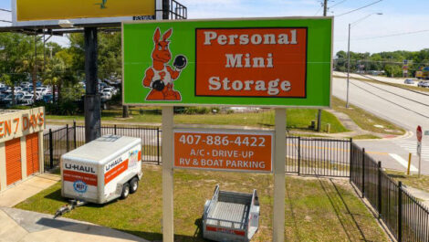 Personal Mini Storage street signage on E Semoran Blvd, Apopka, FL