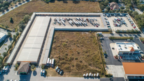 Aerial drone of storage facility in Clermont, FL