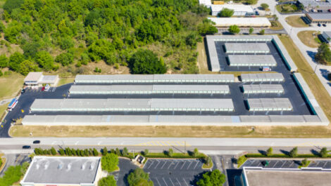 Aerial drone of storage facility in Minneola, FL