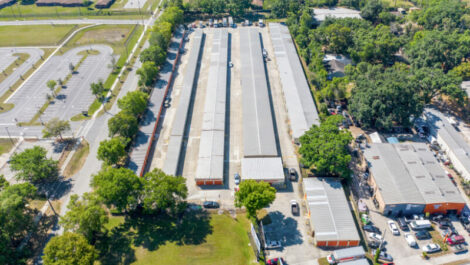 Aerial drone of Personal Mini Storage in Orlando, FL