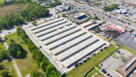 Aerial drone of storage facility in Winter Garden, FL