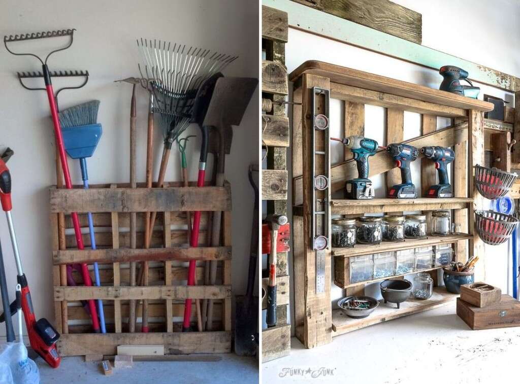 Use a Wooden Pallet to Store Your Tools