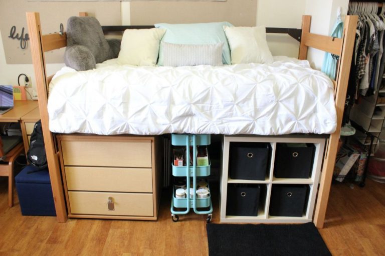 raised dorm bed