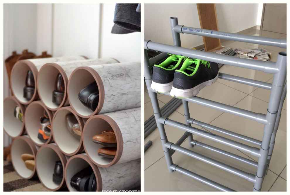 DIY pvc pipe shoe organizer