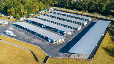 Aerial view of storage facility located at 6401 NW 120th Lane in Alachua, FL