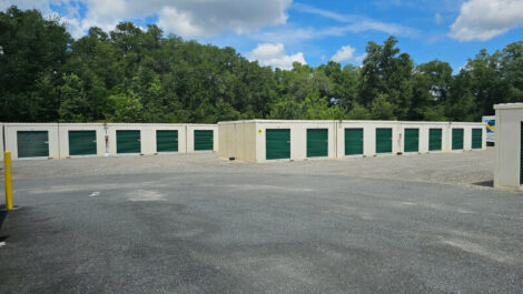 Row of drive-up storage spaces
