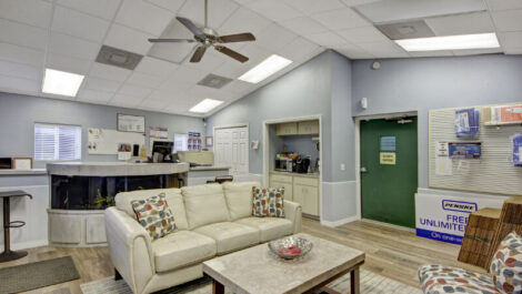 Inside the office of Personal Mini Storage in Dunnellon
