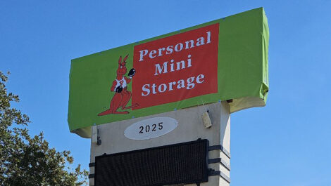 Personal Mini Storage street signage on 2025 US-1
